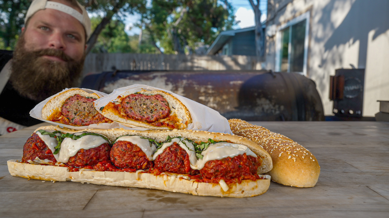 Smoked Meatball Sub!