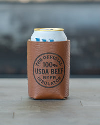 USDA Leather Can Cooler