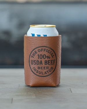 USDA Leather Can Cooler